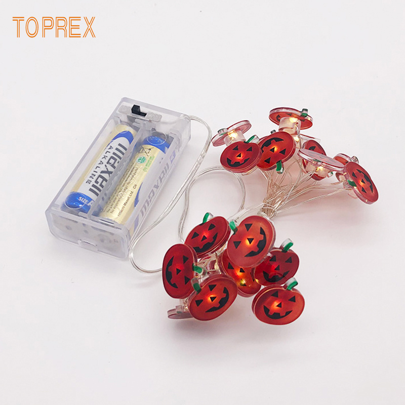 Novel Mini Orange Led Copper Wire Battery Box Halloween Pumpkin String Lights For Halloween Party Decoration