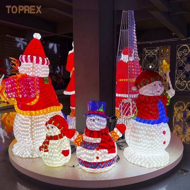 Toprex Size Can Be Customized Outdoor Holiday Led Lighted Resin Ssnow Man Christmas Decor