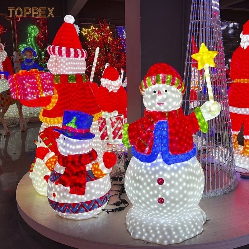 Toprex Size Can Be Customized Outdoor Holiday Led Lighted Resin Ssnow Man Christmas Decor