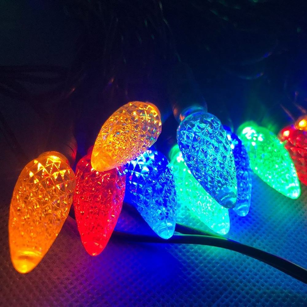 Holiday Outdoor String Lights C9 Led Bulbs Pure White Warm Twinkle Replacement C9 Led Christmas Lights Bulb