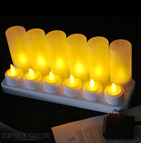 Remote Control LED Electric Tea Church Pillar Candles with Flickering Flameless Lights Battery Power Moving Flame for Weddings