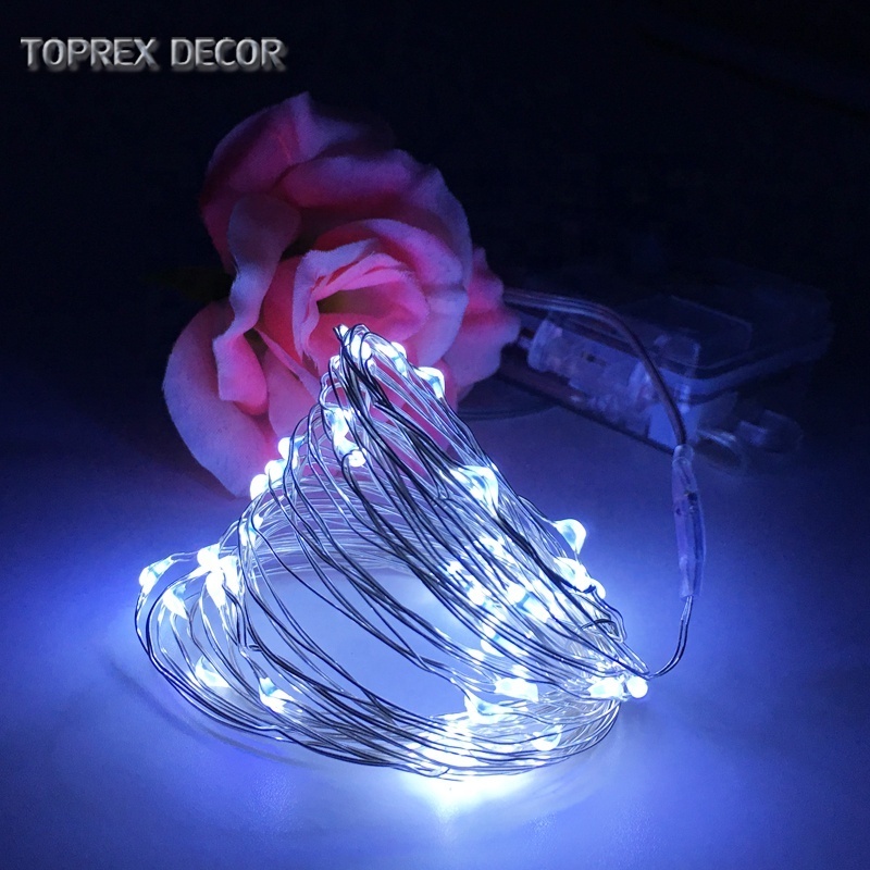 LED Fairy Lights Timer Battery Operated Waterproof Copper Wire String Lights IP65 Christmas Decoration White Green Blue Pink