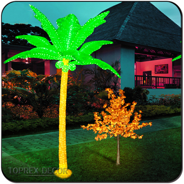 Outdoor Christmas Decoration LED Acrylic Artificial Palm Tree Light IP65 Rating Emitting Green White Warm White 220V Voltage