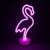 Small animal sculpture christmas indoor bedroom decoration neon 2d flamingo lamp