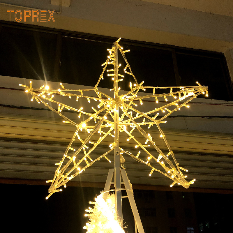 Toprex decor Holiday decoration giant led artificial metal frame spiral outdoor wire christmas ribbon tree