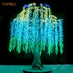 H4m Led Holiday Activity Decoration High Waterproof Outdoor Artificial Outdoor Simulated Led Willow Tree Lamp