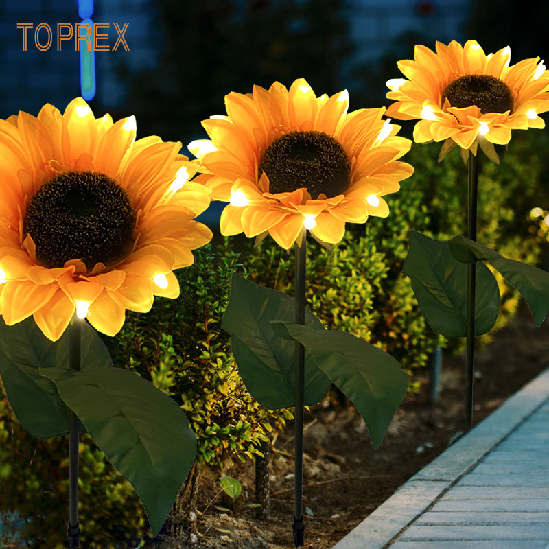 Waterproof Yellow Artificial Sunflower Flower Light for Garden Pathway for Mother's Day Halloween Parties LED Light Decor