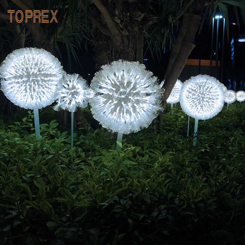 IP65 Waterproof Outdoor Fiber 12v Led Garden Artificial Dandelion Flower Light Xmass Light Decoration