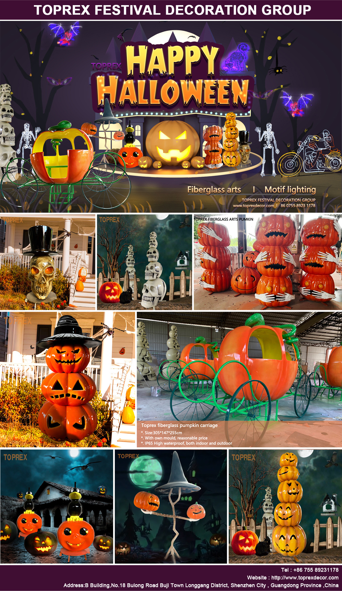 2024 Festive & Party decoration customized  2D 3D Halloween Pumpkin Ghost Bat Owl motif lights