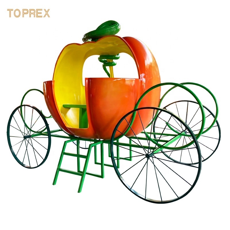 New Halloween Design Customizable Pumpkin carriage Large 3D Sculptures fiberglass giant pumpkin