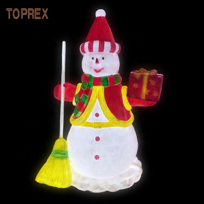 Toprex Ip65 Outdoor Customizable Luminous Snowman Hot Christmas Decoration Blow Mold Snowman Lamp