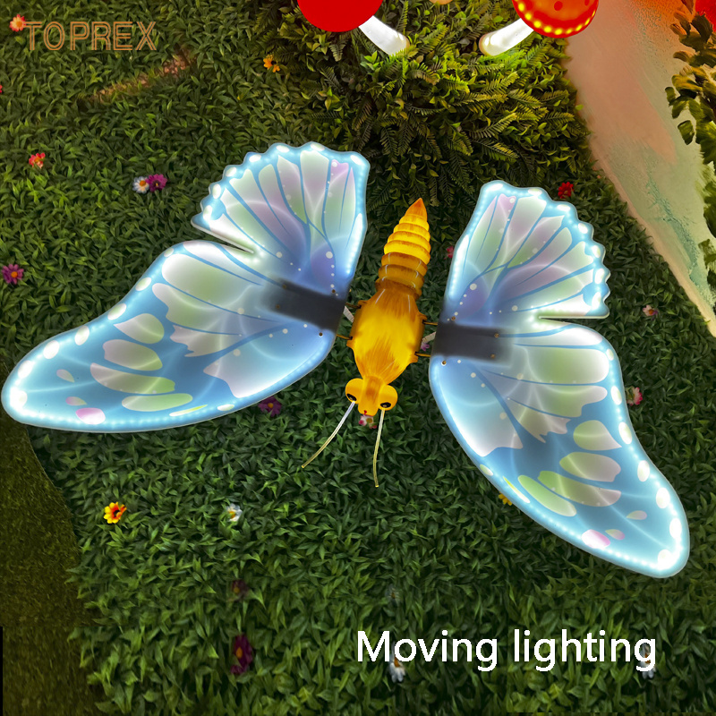 Holiday Decoration Led Garden Light Artificial Open Close Butterfly  Electric Decorative Butterflies In 3D