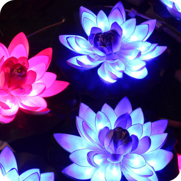 Outdoor 3D Illuminated Large China Motifs Led Lotus Flower Sculpture Diwali Decoration Diya Lights For Winter Wonder Light Show