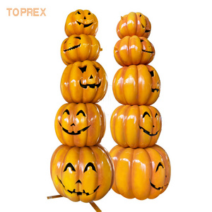 Halloween Metal Yard IP65 Highly Waterproof Decoration Fiberglass Resin Pumpkin