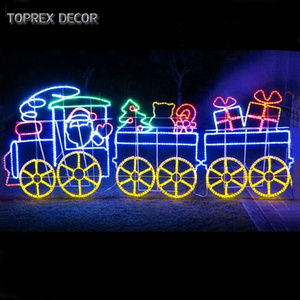 Animated Merry Christmas Train LED Lights Motif Indoor Playgrounds Waterproof Indoor/Outdoor Christmas IP65 220V Warm White