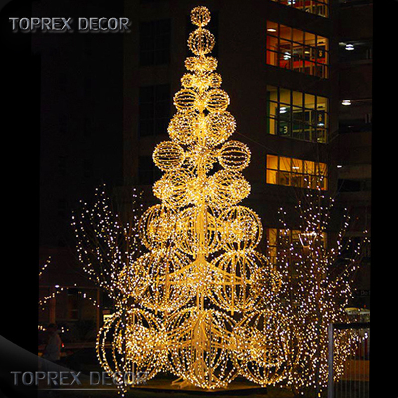 20ft 30ft 40ft 50ft commercial Outdoor LED Giant Christmas ball Tree