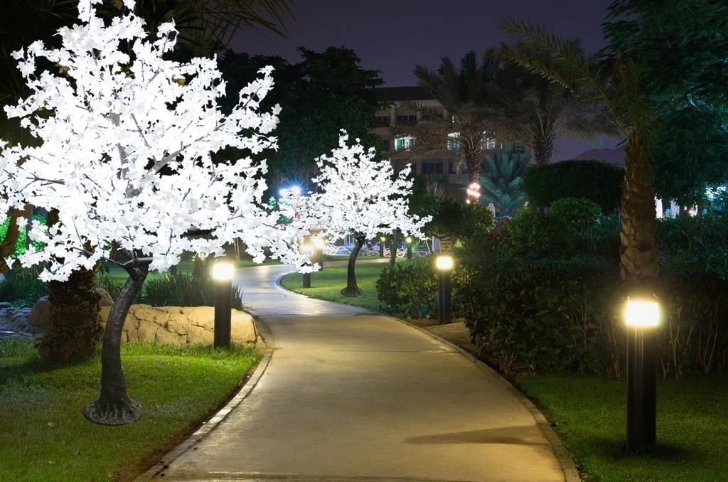 Customized Outdoor Garden Landscape Christmas Decoration Lighting 3m Simulated LED Maple Leaf Tree Light