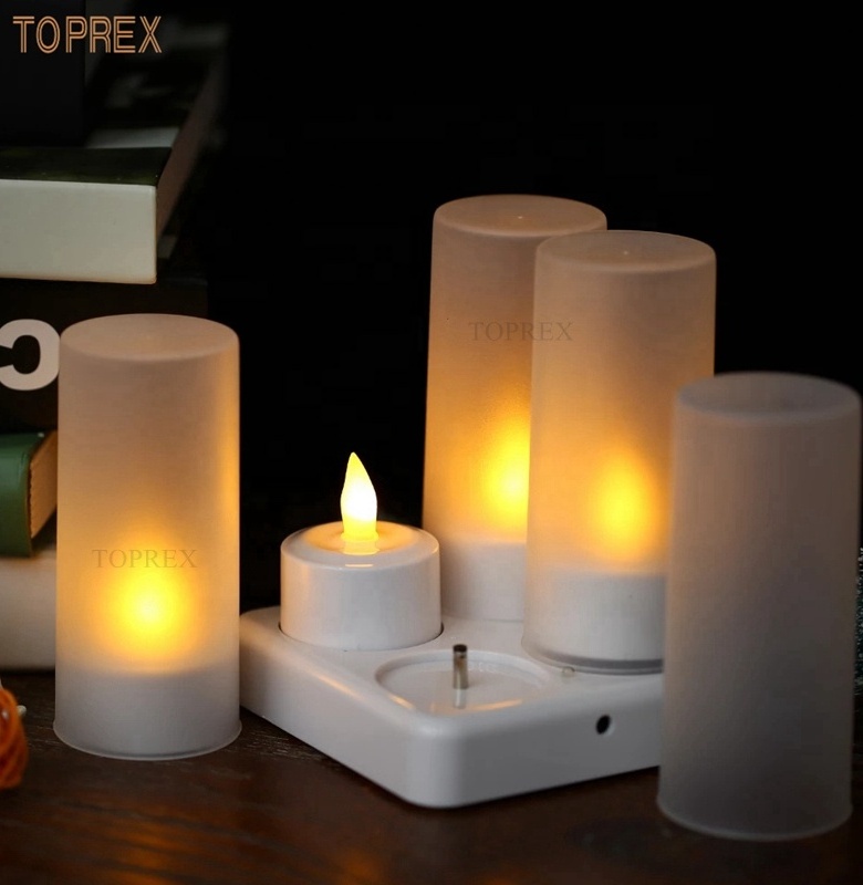 TOPREX DECOR 2021 Hot Sale Wedding Party Decoration Table Lamp Flameless Rechargeable LED Candle Tea Light For Holiday Christmas