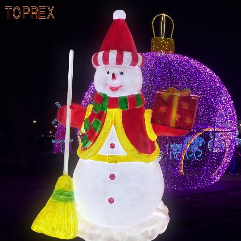 Toprex Ip65 Outdoor Customizable Luminous Snowman Hot Christmas Decoration Blow Mold Snowman Lamp