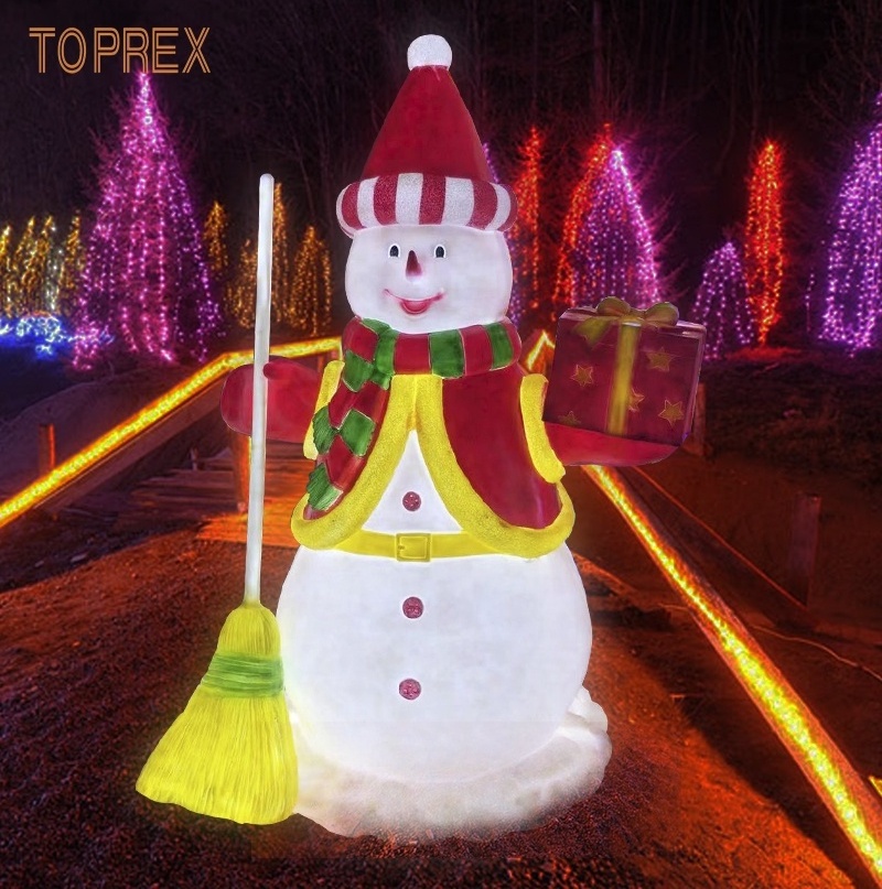 Toprex Ip65 Outdoor Customizable Luminous Snowman Hot Christmas Decoration Blow Mold Snowman Lamp