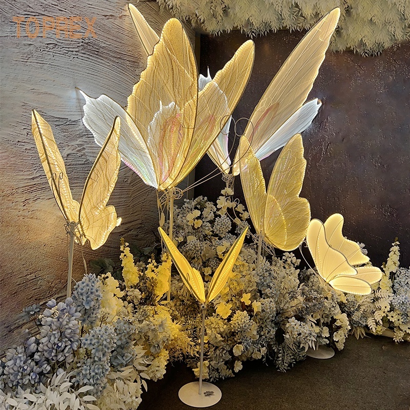 White Road Guide Party Events Decor Wedding Props Luminous Mariposas Gigantes Decoracion Electric Butterfly Wings