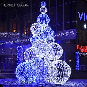 20ft 30ft 40ft 50ft commercial Outdoor LED Giant Christmas ball Tree