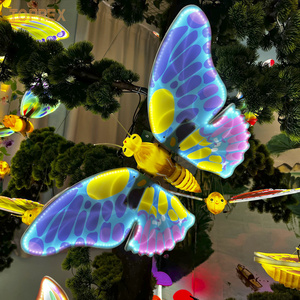 Holiday Decoration Led Garden Light Artificial Open Close Butterfly  Electric Decorative Butterflies In 3D