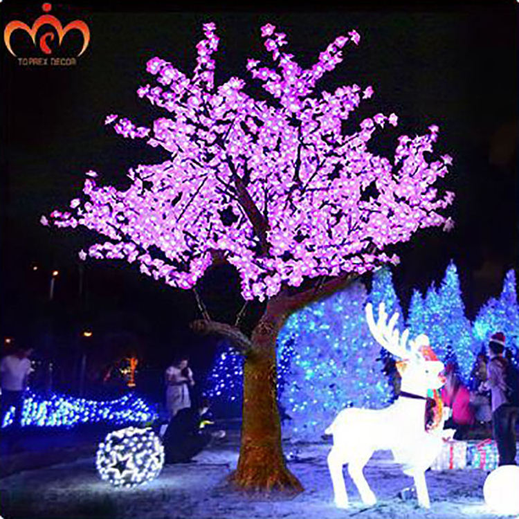 Artificial tree outdoor cherry blossom tree lamp outdoor wedding props with waterproof decorative light