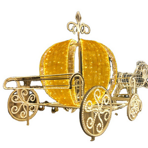 cinderella horse and carriage led lightsShopping Mall Park Plazza Waterproof And Cold Proof  Cinderella Pumpkin Horse Carriage L