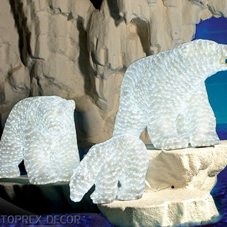 Toprex Customize Commercial Outdoor Giant Lighted Decoration  Led Sculptural Acrylic Polar Bear Christmas Outdoor Decoration