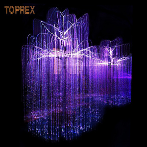 Park Garden Waterproof IP65 White Emitting Blue and Green LED Willow Tree Artificial Optical Fiber Christmas Decoration