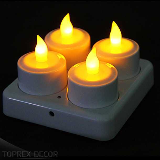 Toprex Home Decor Warm Yellow Plastic Battery Operated Led Light Water Floating Flickering Wax Battery Candles Led Flameless