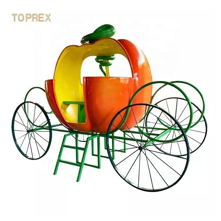 Halloween Design Large 3d Sculptures Fiberglass Giant Pumpkin Carriage