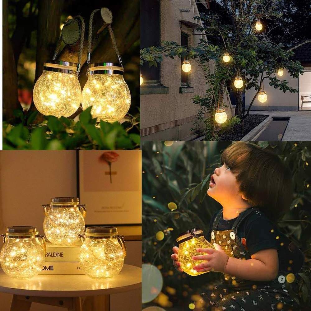 Waterproof Outdoor Christmas Solar Lantern 30-Led Copper String Lights with Lid Decoration IP65 Rated for Garden Use