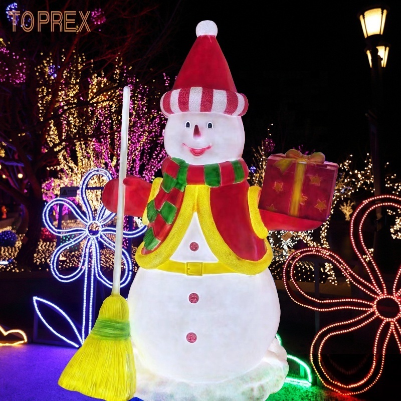 Toprex Ip65 Outdoor Customizable Luminous Snowman Hot Christmas Decoration Blow Mold Snowman Lamp