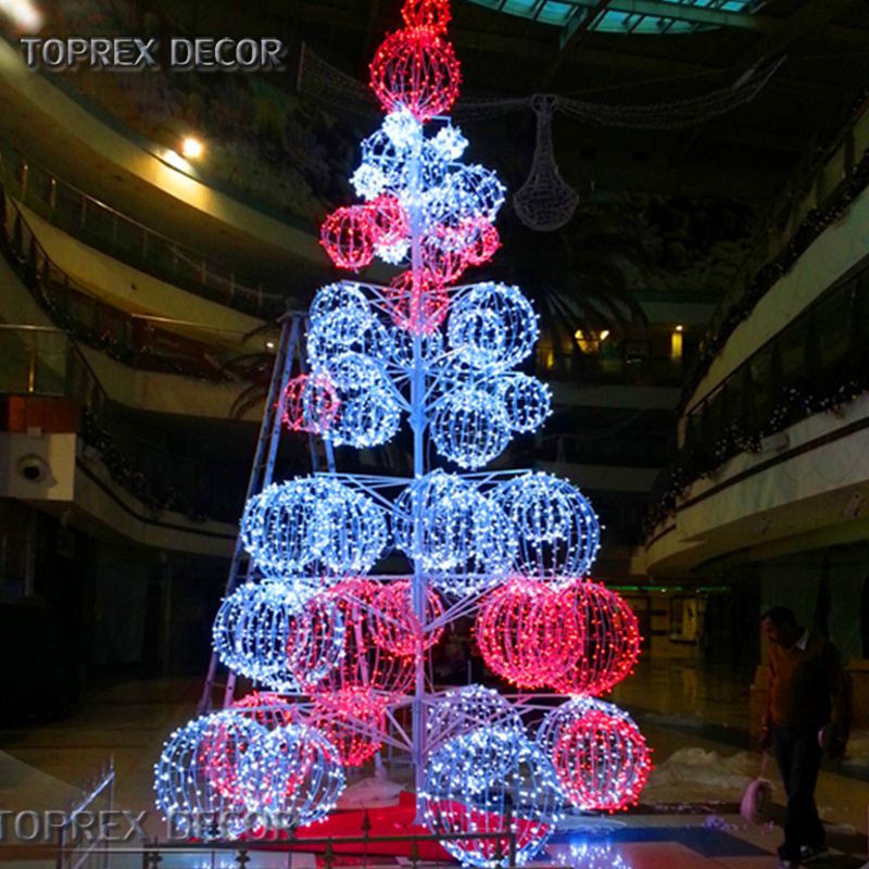 20ft 30ft 40ft 50ft commercial Outdoor LED Giant Christmas ball Tree