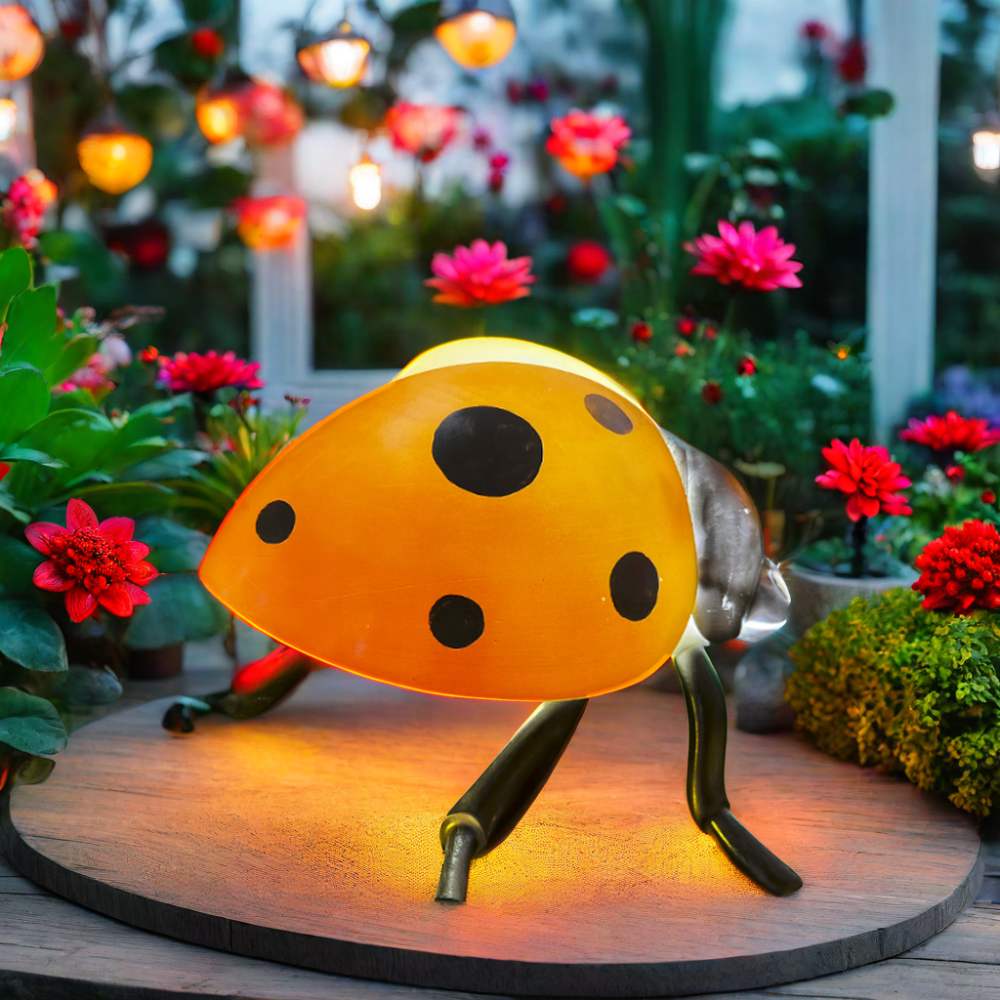 OEM ODM High Durability Vivid Waterpoof DC12V Move Wings Ladybug Decorative Light with Sound for Outdoor Garden Park Decor