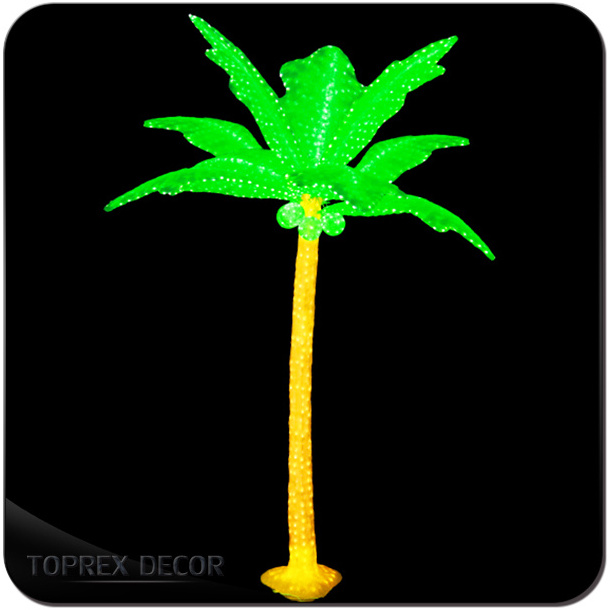 Outdoor Christmas Decoration LED Acrylic Artificial Palm Tree Light IP65 Rating Emitting Green White Warm White 220V Voltage