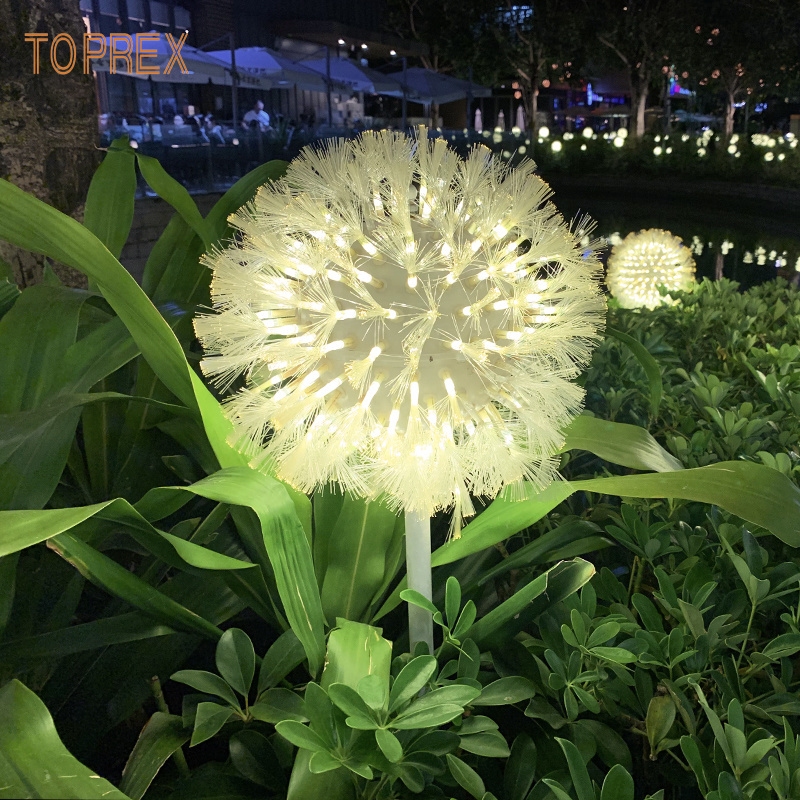 IP65 Waterproof Outdoor Fiber 12v Led Garden Artificial Dandelion Flower Light Xmass Light Decoration