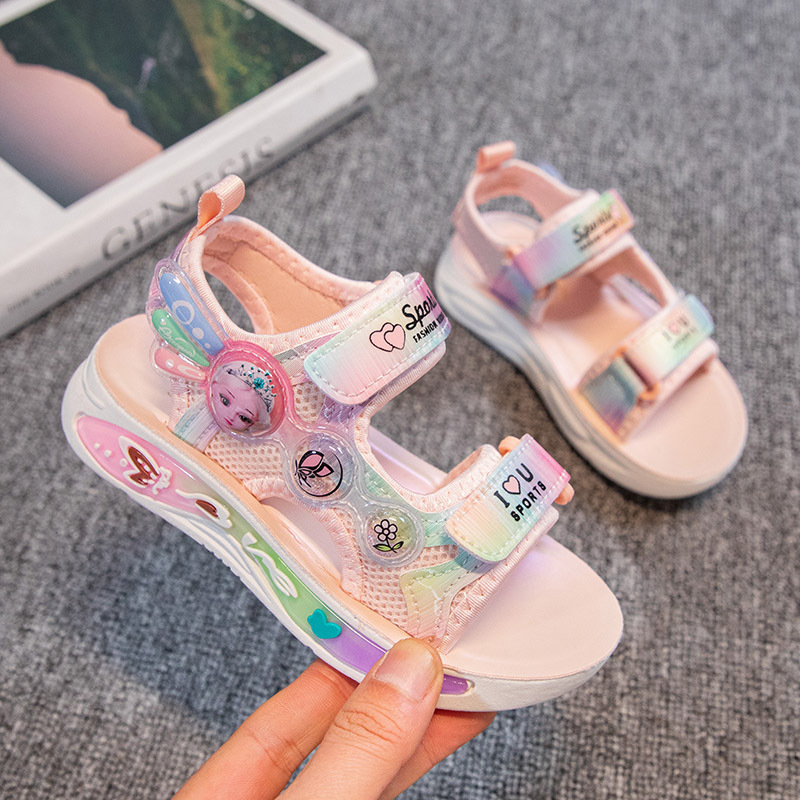 Latest Fashion Soft-soled Cute Korean Girl Princess Shoes Kids Girls Beach Flower Toddler Shoes Sandals