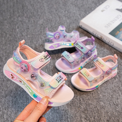 Latest Fashion Soft-soled Cute Korean Girl Princess Shoes Kids Girls Beach Flower Toddler Shoes Sandals