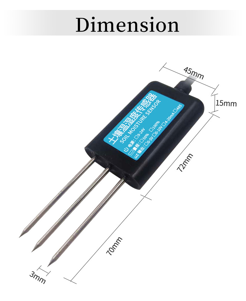 China manufacturer wholesale Low price good quality 4-20mA RS485 soil EC probe temperature moisture sensor for agriculture