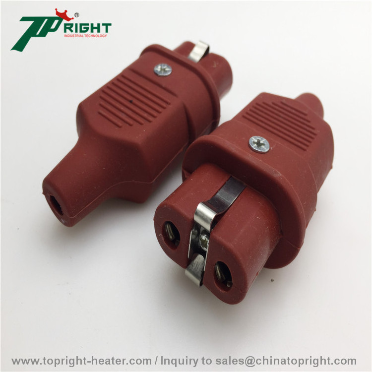 High temperature Flat right angle connector of   2  pins plug