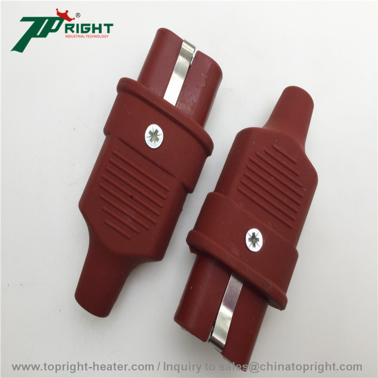 High temperature Flat right angle connector of   2  pins plug