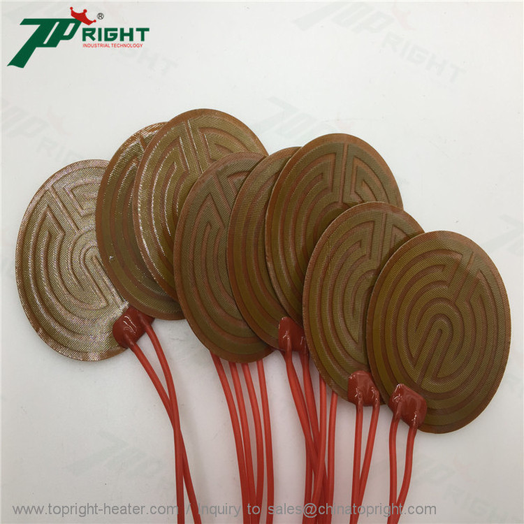 Round 3.7V 150ohms flexible PI adhesive heating element Kapton Polyimide Film Heater