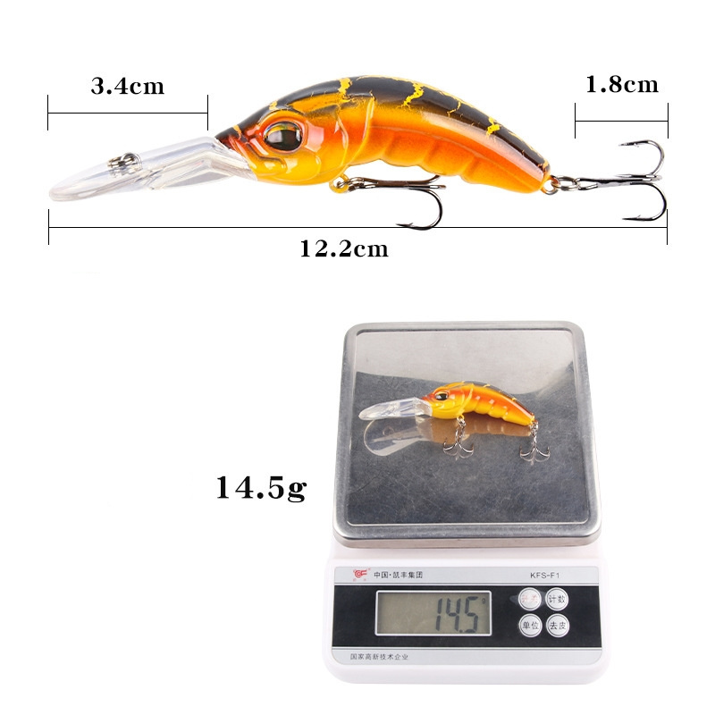 Top Right CB8130 100mm 14.5g Bass Fishing Lure Deep Diving Crankbaits For Bass Crankbait Lure