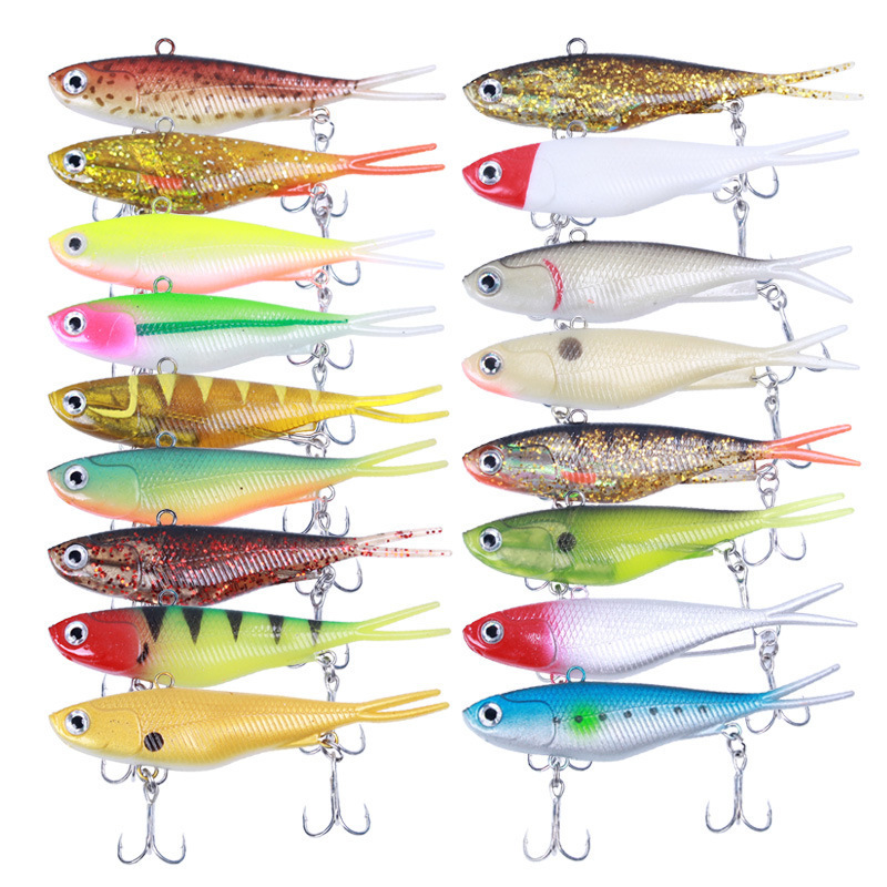 Top Right  S047 9.5cm 20g Fork Tail Soft Vibe Lure Soft Swimbait Bass Fishing Lures Soft Plastics Lures With Treble Hook