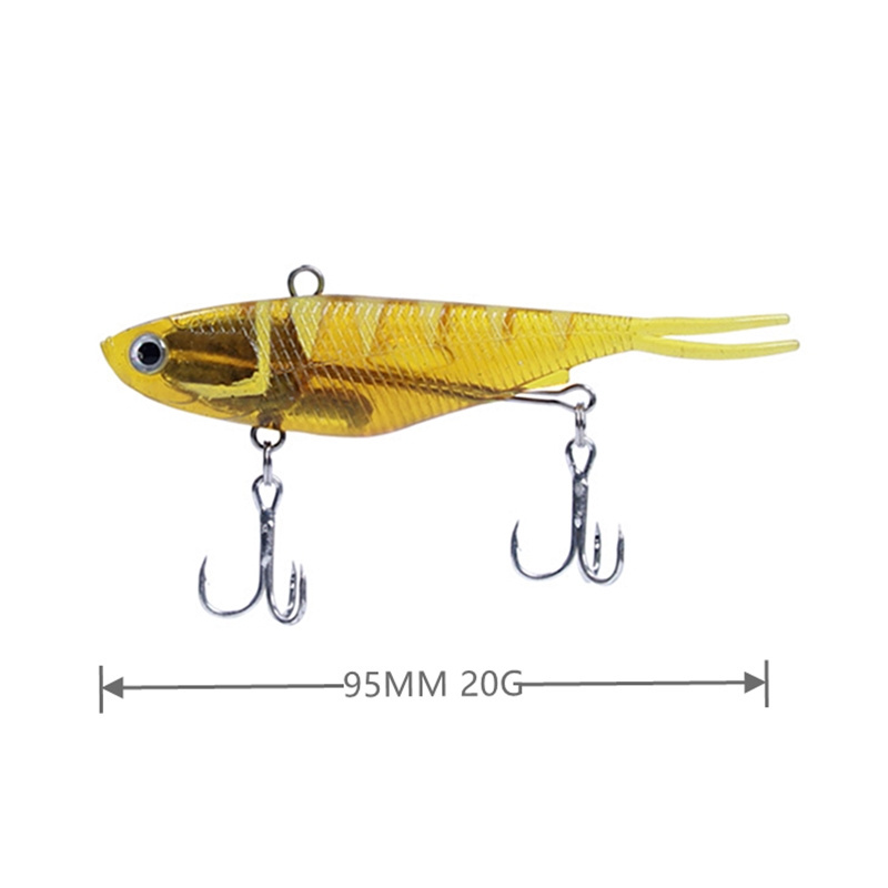 Top Right  S047 9.5cm 20g Fork Tail Soft Vibe Lure Soft Swimbait Bass Fishing Lures Soft Plastics Lures With Treble Hook