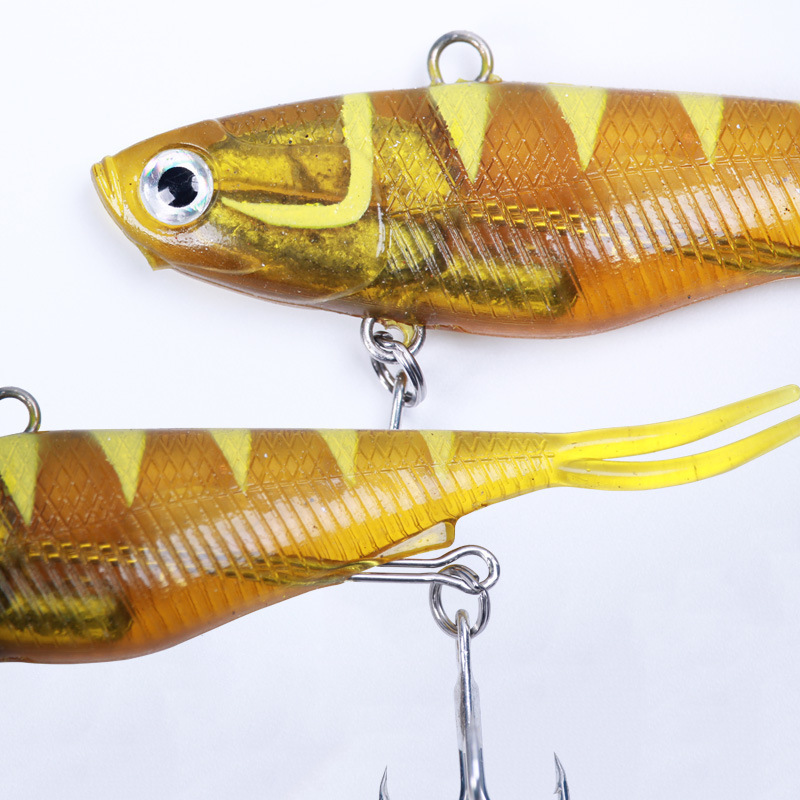 Top Right  S047 9.5cm 20g Fork Tail Soft Vibe Lure Soft Swimbait Bass Fishing Lures Soft Plastics Lures With Treble Hook