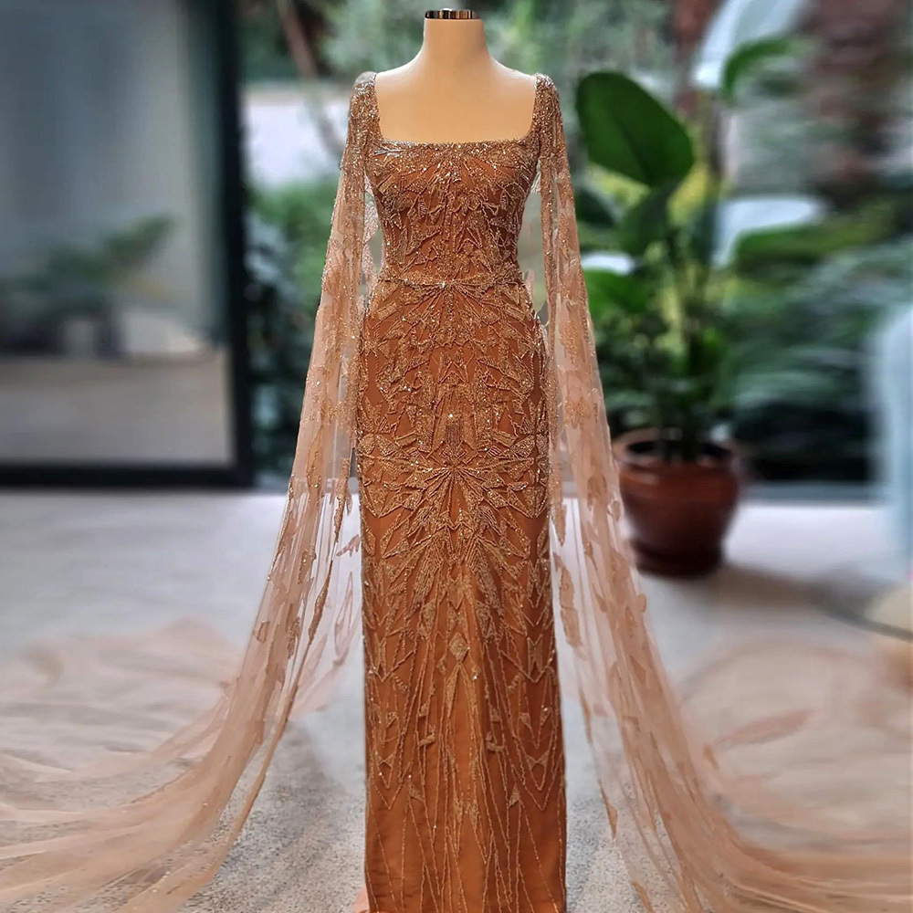 Jancember SCZ031 Wholesale Square Neck Fashion Sequined Elegant High Quality Evening Dresses 2023